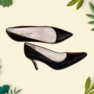 Jon Josef Black Patent Leather Shoes Size 7.5 M